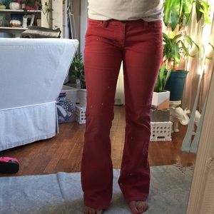 Abercrombie redish pink flare cords